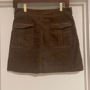 A line corduroy mini skirt.